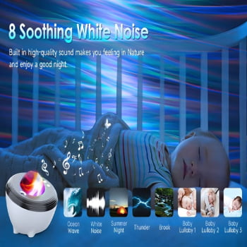 Luminaria Projetor Aurora Boreal Estrelado Musica Bluetooth Quarto Crianca Ws8809