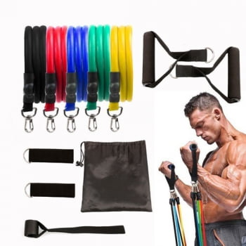 Kit Elastico Para Exercicio Malhar Academia Musculação E89