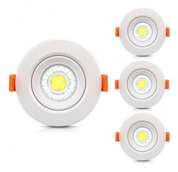 Kit 10 Spot Embutir Redondo Led 3w Branco Frio Quente 0865