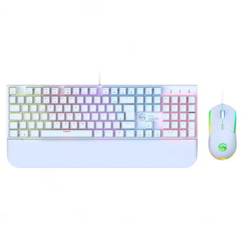 Kit Teclado + Mouse Mecanico Abnt2 Gamer Led Rgb Iluminado Switch Blue Bk-03