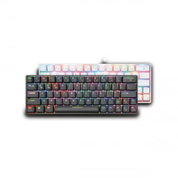 Teclado Mecanico Gamer 60% Para Games Pc Com Led Rgb Abnt2 Switch Blue Branco Kp100