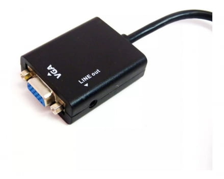 Conversor Adaptador De Video Hdmi Pra Vga Com Audio P2