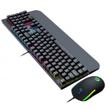 Kit Teclado + Mouse Mecanico Abnt2 Gamer Led Rgb Iluminado Switch Blue Bk-03