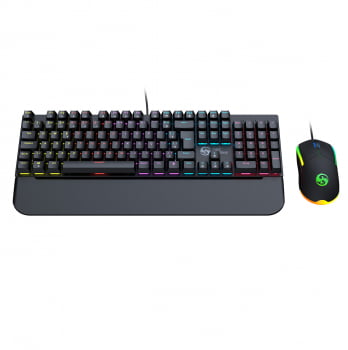 Kit Teclado + Mouse Mecanico Abnt2 Gamer Led Rgb Iluminado Switch Blue Bk-03