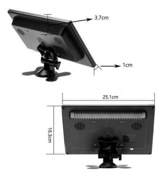 Tela Monitor Lcd 10.1 Colorida Controle Hdmi Vga Usb Av Mp5