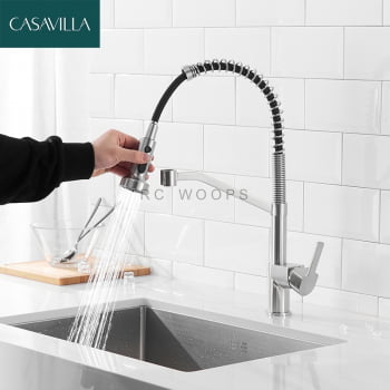 Torneira Pia Cozinha Gourmet Misturador Monocomando Duo Spray Luxo CA8003C