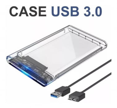 Case Para Hd Externo Transparente Notebook Sata 2.5 Usb Hd30