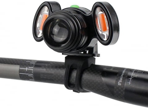 Farol Lanterna Bike 3 Focos Led Com Zoom Recarregável T6 720