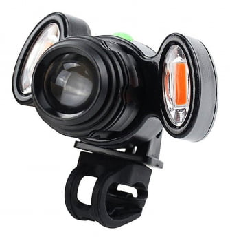 Farol Lanterna Bike 3 Focos Led Com Zoom Recarregável T6 720