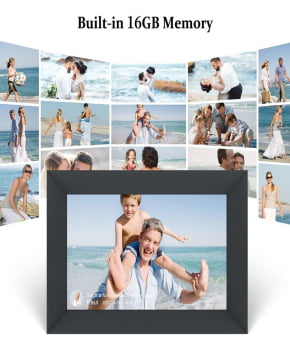 Porta Retratos Fotos Vídeos Digital Inteligente Wifi Tela Lcd Touch Screen 10,1 Polegadas Ios Android 16gb Memoria Sd Cheerylux Cyl-p1 