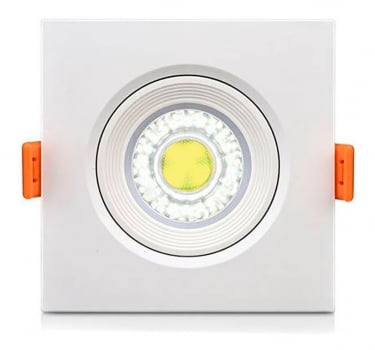 Kit 10 Spot Led Embutir 5w Quadrado Branco Fria Quente Lâmpada Bivolt 0869