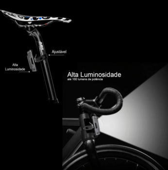 Lanterna Bicicleta Bike Sinalizador Led Recarregável100 Lm Usb Rpl 2261