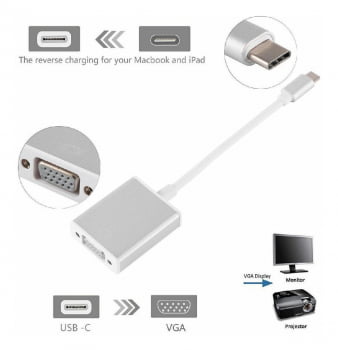 Cabo Adaptador Conversor Usb-c 3.1 Type-c Para Vga N05