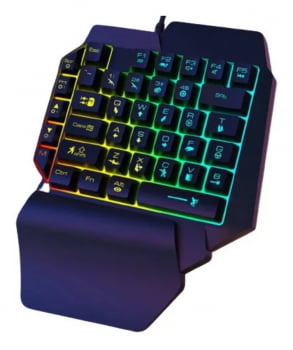 Teclado Gamer Uma Mão Rgb Led Single Handed Usb Pc M-1300