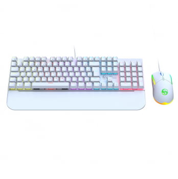 Kit Teclado + Mouse Mecanico Abnt2 Gamer Led Rgb Iluminado Switch Blue Bk-03