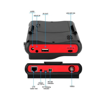 Testador De Câmera Monitor 5 Vídeo Hd Cctv Ahd Cvi Hd-6300a 