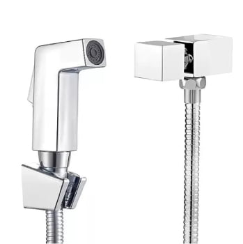 Ducha Higiênica Quadrada Luxo Metal Cromada 1/4 Volta 6019