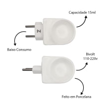 Aromatizador Difusor Elétrico De Porcelana Para Óleos E Essências Bivolt Branco Ar-01