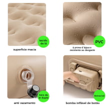 Colchão + Travesseiro Inflável Portátil Solteiro Bomba De Ar Elétrica Acampamento Hkx2111