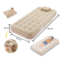 Colchão + Travesseiro Inflável Portátil Solteiro Bomba De Ar Elétrica Acampamento Hkx2110