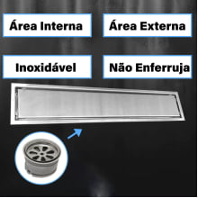 Ralo Linear Oculto Invisível Area Interna E Externa Aço Inox 50x10cm Ri50