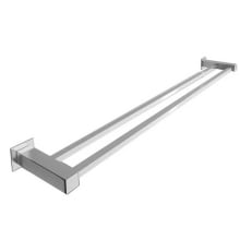 Suporte Porta Toalha Toalheiro De Metal Barra Dupla Quadrado Banheiro Luxo Inox Cromado C6948F