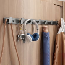 Suporte Porta Toalhas Roupas Para Banheiro 8 Ganchos Parede Luxo 7528 Grafite Suporte Porta Toalhas Roupas Para Banheiro 8 Ganchos Parede Luxo 7528 Grafite