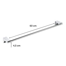 Suporte Porta Toalhas Toalheiro Para Banheiro 60cm De Parede C19924 Prata