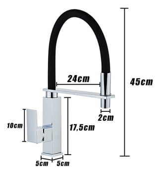 Torneira Gourmet Com Misturador Cozinha Monocomando Metal Lavabo Cuba K045