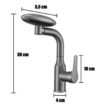 Torneira Banheiro Misturador Monocomando Giratoria Alta P01