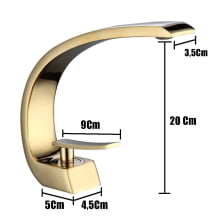 Torneira Banheiro Monocomando Pia Cuba Misturado Luxo T105d Dourado