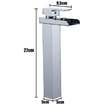 Torneira Com Misturador Monocomando Cascata Banheiro Bica lta Lavatório T103-06l