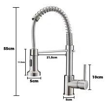 Torneira De Pia Cozinha Com Ducha Spray Misturador Monocomando Luxo Prata 9109c
