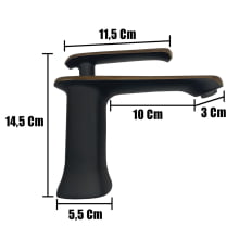 Torneira Para Banheiro Pia Lavabo Cuba Misturador Monocomando Baixa Preto Rose Rkb14