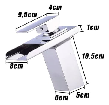 Torneira Pia Banheiro Misturador Monocomando Cuba Baixa Cascata Luxo Led 8801
