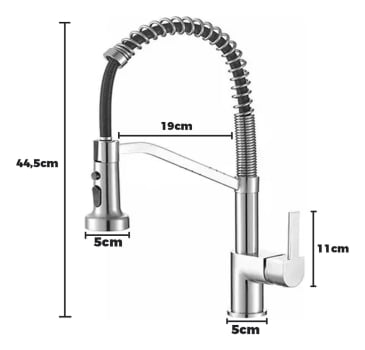 Torneira Pia Cozinha Gourmet Misturador Monocomando Duo Spray Luxo CA8003C