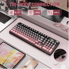Teclado Mecânico Gamer Attack Shark Sem Fio Bluetooth 2.4g Com Tela Switch Blueberry X98PRO