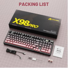Teclado Mecânico Gamer Attack Shark Sem Fio Bluetooth 2.4g Com Tela Switch Blueberry X98PRO
