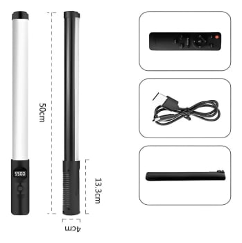 Bastao De Luz Preenchimento Rgb Fotografico Colorido 3000k 6000k Controle D595