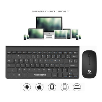 Kit Teclado E Mouse Wireless Sem Fio Adaptador Usb Bk-8066b