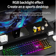 Kit Teclado Mecânico E Mouse Gamer Led Rgb Com Fio Usb Bk-10