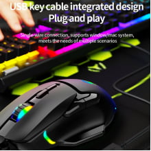 Kit Teclado Mecânico E Mouse Gamer Led Rgb Com Fio Usb Bk-10