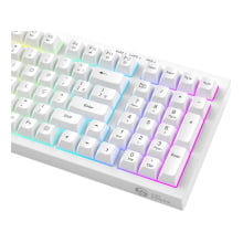 Kit Teclado Mouse Membrana Led Rgb Silencioso Branco Bk-t1
