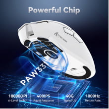 Mouse Branco Sem Fio Bluetooth Gamer Attack Shark Paw3311 De 18000 Recarregável R1