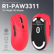 Mouse Branco Sem Fio Bluetooth Gamer Attack Shark Paw3311 De 18000 Recarregável R1