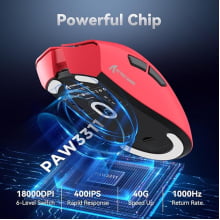 Mouse Branco Sem Fio Bluetooth Gamer Attack Shark Paw3311 De 18000 Recarregável R1