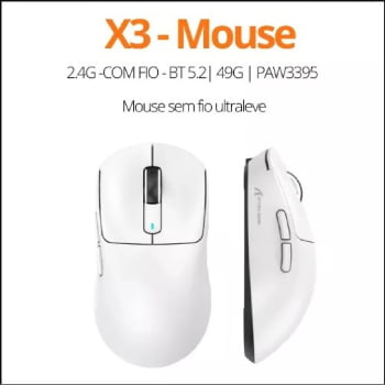 Mouse Gamer Attack Shark Paw3395 Sem Fio 2.4g / Bluetooh X3