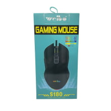 Mouse Gamer Óptico Led Rgb 3200 Dpi Com Fio Usb Preto S180