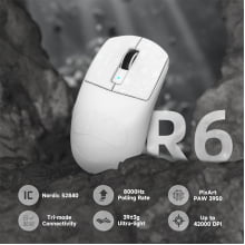 Mouse Gamer Wireless Attack Shark 42000 Dpi Recarregável R6
