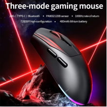 Mouse Sem Fio Bluetooth 2,4g 7200 Dpi 6 Botões Preto X2